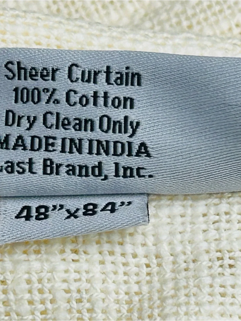 NWOT QUINCE Set Of 2 48x84 Cotton Sheer Curtains Ivory 0115